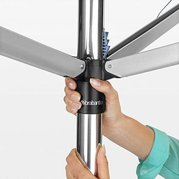 Brabantia - Topspinner Wäschespinne - Regenschirm'-System - UV-beständige Wäscheleine, 40 m - Reibungsloses Drehungen - Kein Durchhängen - Auch für Kleiderbügel - Metallic Grey - ø 271 cm – Bild 2