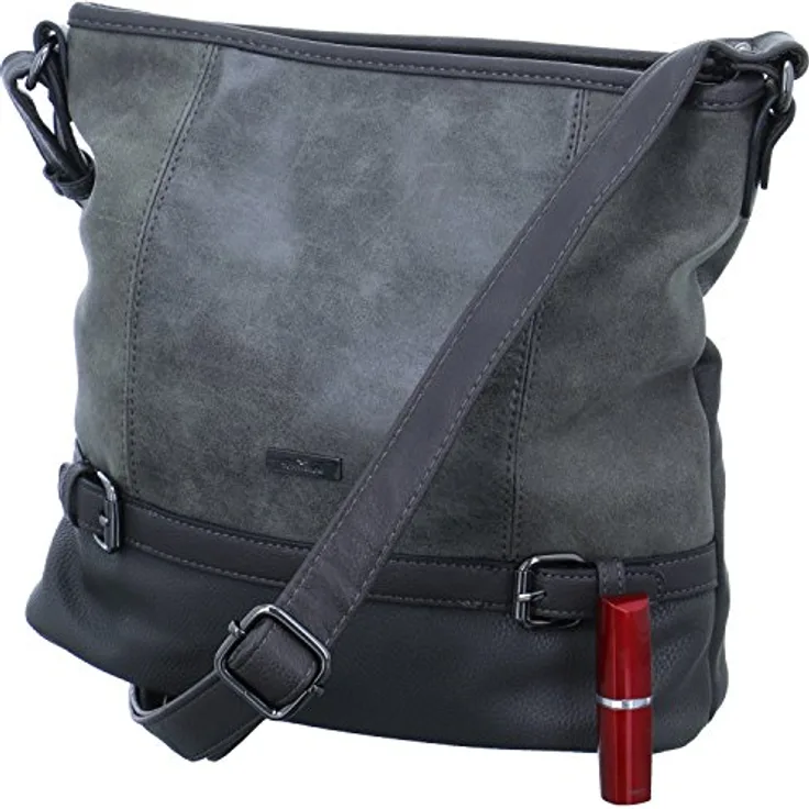 Tom Tailor Umhängetasche, praktische Handtasche in Grau, 27 cm x 27 cm x 12 cm