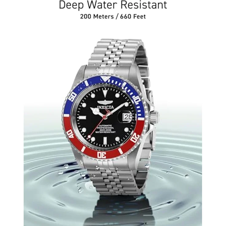Invicta Pro Diver Automatikuhr, Edelstahl Herren Armbanduhr mit schwarz Zifferblatt, 42mm, 20 bar wasserdicht – Bild 5