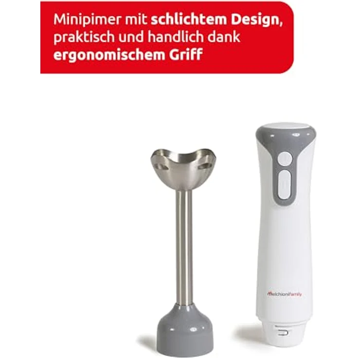 Melchioni Family MIXXXO STEEL Stabmixer mit Stahlfuß 400W, Weiß – Bild 4