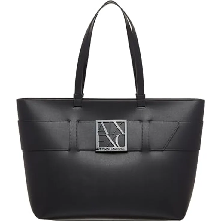 Armani Exchange Shopper Tasche 34.5 cm, 100% Polyurethan, schwarz