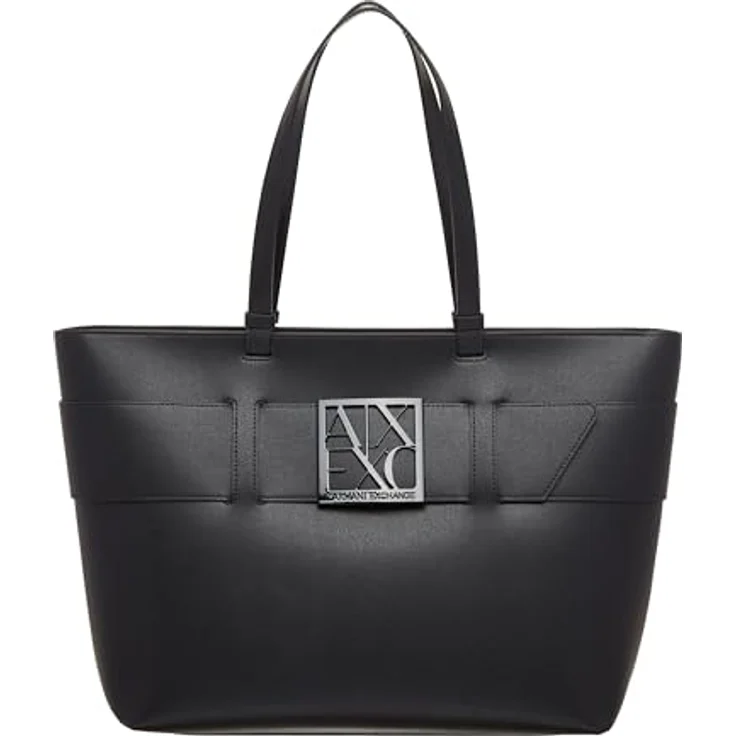 Armani Exchange Shopper Tasche 34.5 cm, 100% Polyurethan, schwarz – Bild 1