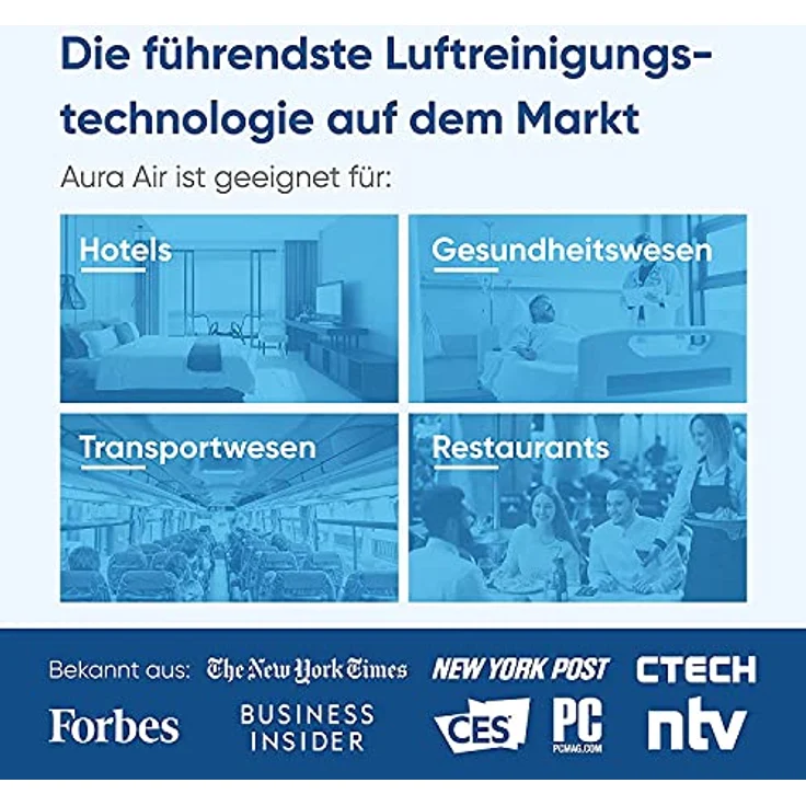 Aura Air Luftreiniger, APP-Steuerung, intelligente Sensoren, 65 W, entfernt Bakterien – Bild 4