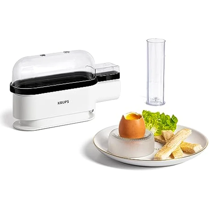 Krups Ovomat Trio Eierkocher, Für bis zu 3 Eier, Inkl. Wasser-Messbecher mit Eierstecher, Eierhalter, Signalton, BPA-frei, EG234115 – Bild 1
