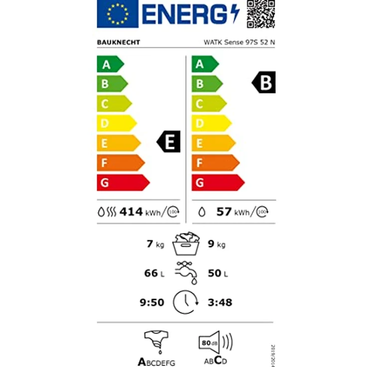 Bauknecht WATK Sense 97S 52 N, Waschtrockner, Energieeffizienzklasse E, Standgerät, Breite 60 cm, Geräuschemissionsklasse C – Bild 15