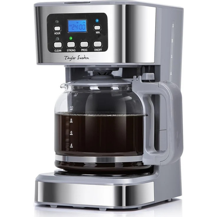 Taylor Swoden Filterkaffeemaschine Pewter, 1.5l Kaffeekanne, 950W, Abschaltautomatik, BPA-frei