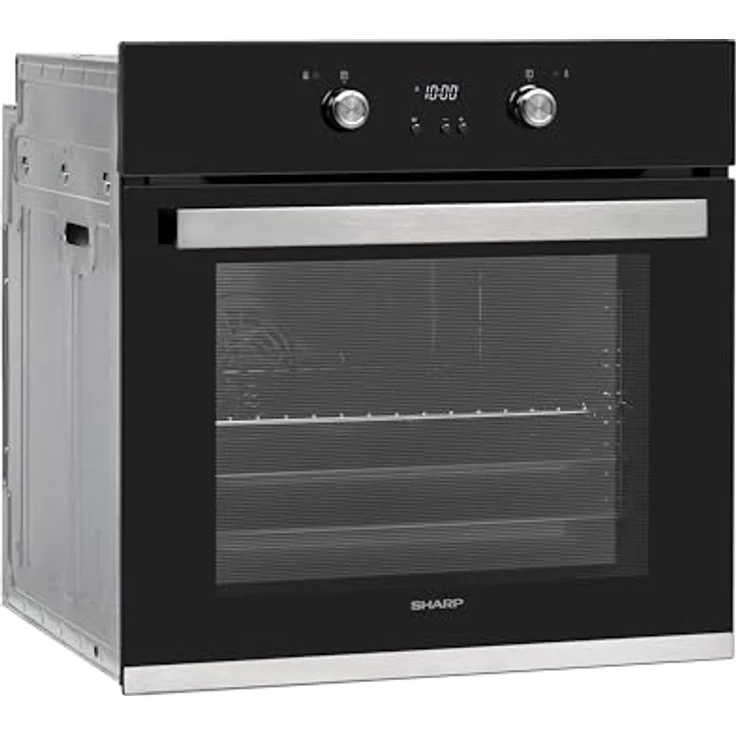 SHARP K-61D27BM1-FR Einbau-Elektro-Backofen mit 68 L auf 5 Ebenen, Pyrolyse Selbstreinigung und 6 Heizarten, Schwarz – Bild 2