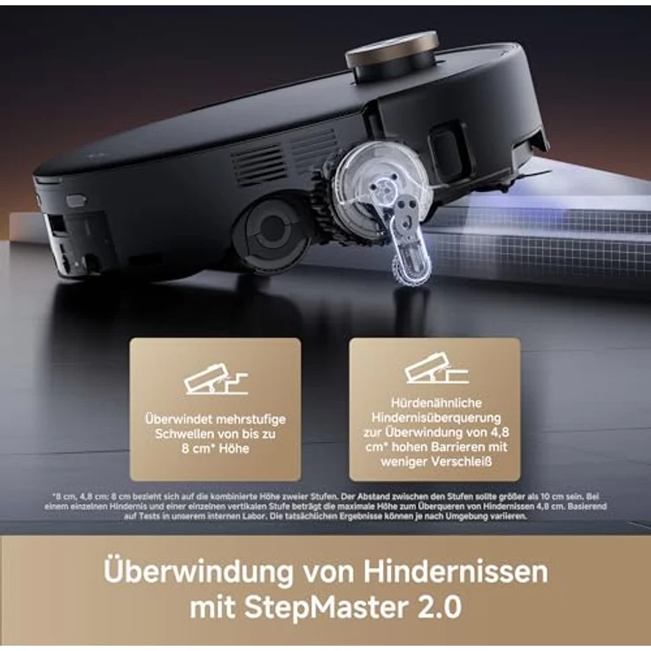 Mova Z60 Ultra Roller Complete, Saugroboter mit Wischfunktion, 700 W, Warmwasser-Wischsystem, 28.000 Pa, Hindernisüberwindung, App-Steuerung – Bild 7