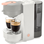 TCHIBO "Call Me Pad" Padmaschine, Kaffeekochen auf Knopfdruck, Soft White, spülmaschinengeeignete Teile, automatische Entkalkungsmeldung