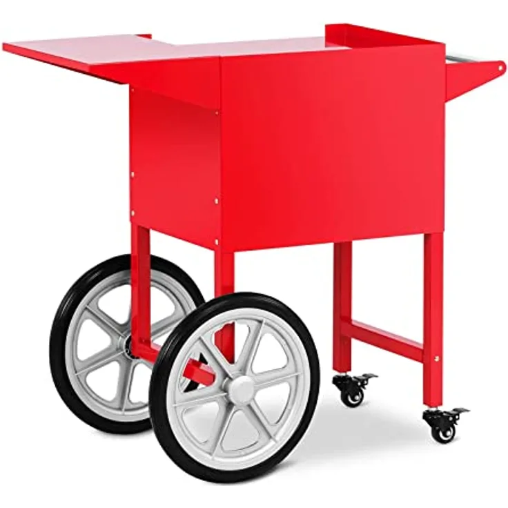 Royal Catering RCPT-16E Wagen für Popcornmaschine Popcornwagen 2 Räder Rot