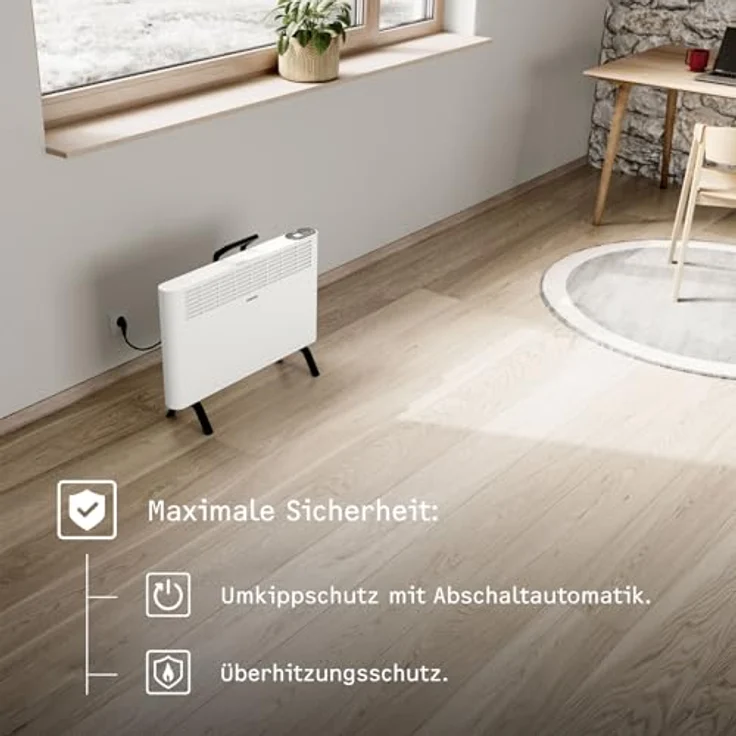 Stiebel Eltron Elektroheizung CNS 2000 Plus LCD move, 2 kW,  TÜV geprüft, Wochentimer, Weiß – Bild 3