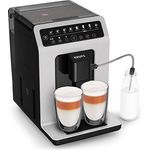 Krups Evidence ECOdesign Kaffeevollautomat mit Milchschlauch, 8 Getränke, 2-Tassen-Funktion, Recyceltes Material, Kaffeemaschine, Weiß/Schiefer, EA897A10