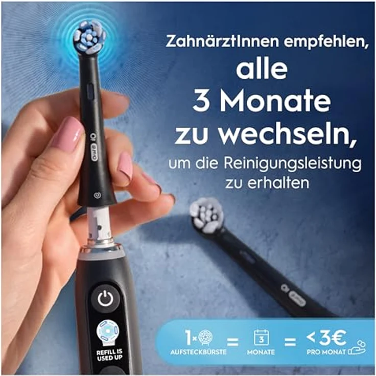Oral-B iO Ultimative Reinigung, Aufsteckbürsten 8er Pack mit Mikrovibrationen und farbwechselnden Borsten, Schwarz – Bild 4