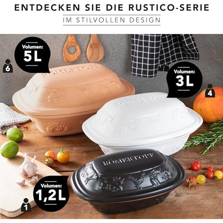 Römertopf Bräter Rustico Keramik Dampfgarer 2,5 kg – Bild 6