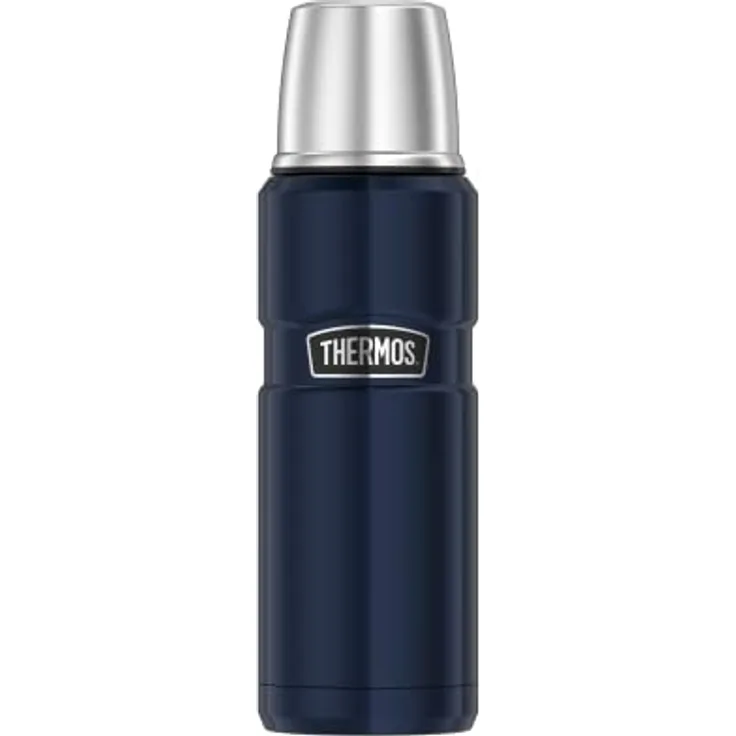 Thermos Stainless Beverage Bottle 0,47l, Midnight Blue, Thermosflasche Edelstahl 470ml, Isolierflasche mit Trinkbecher, 12 h heiß / 24 h kalt, spülmaschinenfest, absolut dicht, BPA-frei
