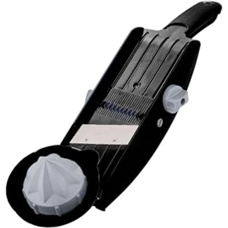 TNS TNS 3000 GEMÜSEHOBEL Multireibe, All-in-One Küchengerät für 32 verschiedene Schnitte, Schwarz-Grau