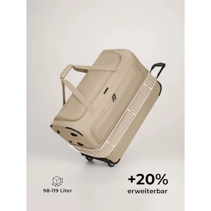 Redolz Duffle Essentials 2-Rollen Reisetasche 70 cm L mit Dehnfalte beige – Bild 6