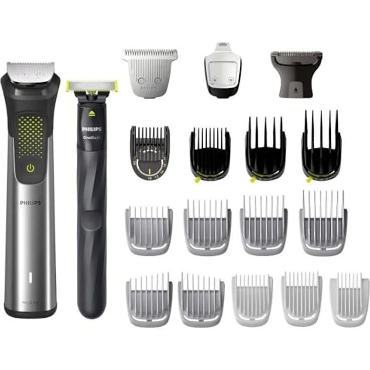 Philips MG9553/15 Kabelloser Haarschneider, minimaler Schnitt, 0,2 mm, 27 Schnittstufen, max. 2 cm, Schwarz, Edelstahl