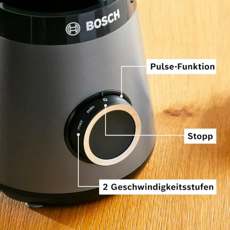 Bosch Serie 4 MMB4192S, Standmixer mit 1,5 l, 1200 W, Pulsfunktion, Schwarz/Graphit/Transparent – Bild 6