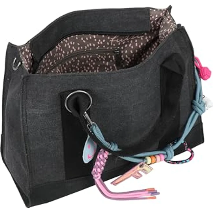 Fritzi aus Preußen Tote Bag Limited, Shopper Tasche aus robustem Nylon mit abnehmbarem Umhängeriemen, schwarz – Bild 7