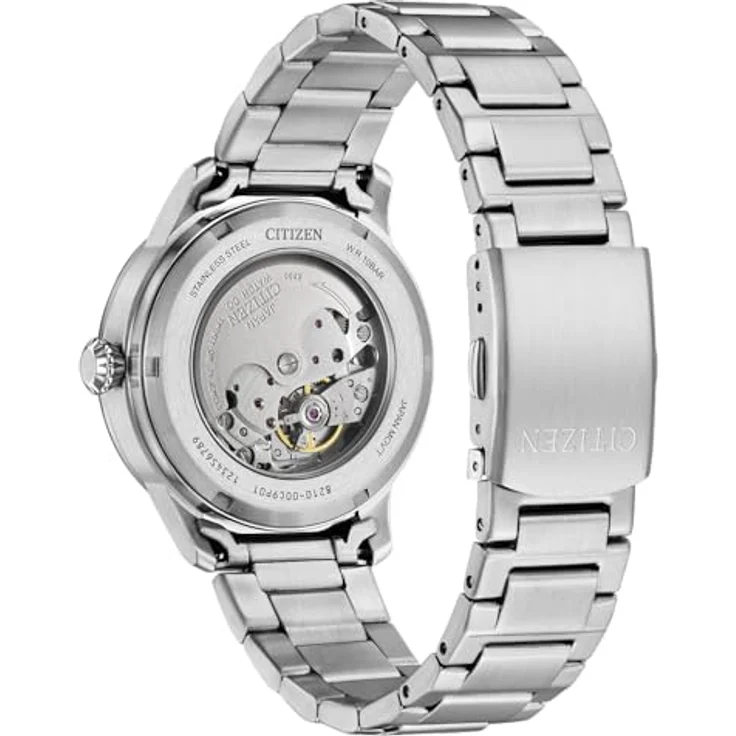 Citizen Herrenuhr Mechanisch NJ0190-51X, Edelstahlgehäuse mit schwarzem Zifferblatt und automatischem Uhrwerk – Bild 2