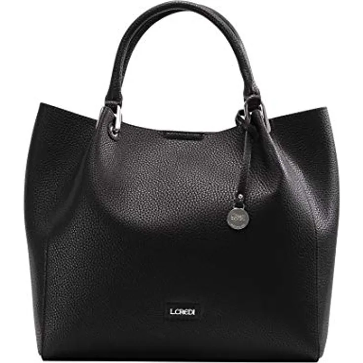 L.Credi Ember Handtasche, edle Handtasche aus Kunstleder mit zusätzlicher Umhängetasche, 34 cm, Schwarz