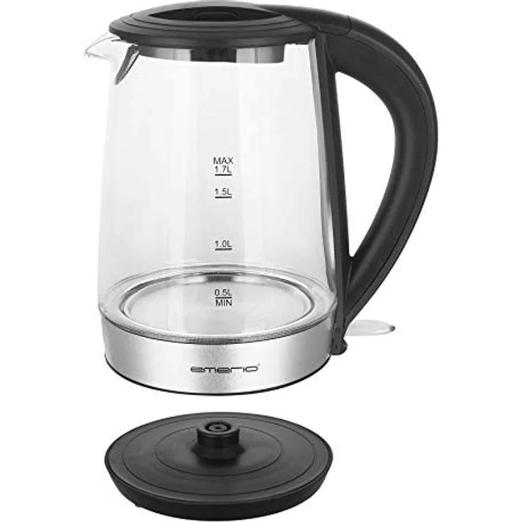 Glas Wasserkocher 1,7 L, Borosilikatglas, 2200 Watt, blaue LED-Innenbeleuchtung, Auto-Off, Überhitzungsschutz: Tests, Infos & Preisvergleich
