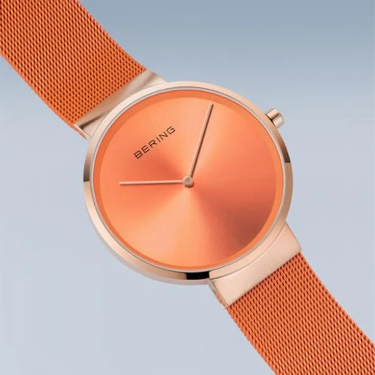 BERING Unisex Analog Japanisches Quarzwerk Uhr mit Edelstahl Armband 14539-565, Classic Collection, roségold IP-plated – Bild 3