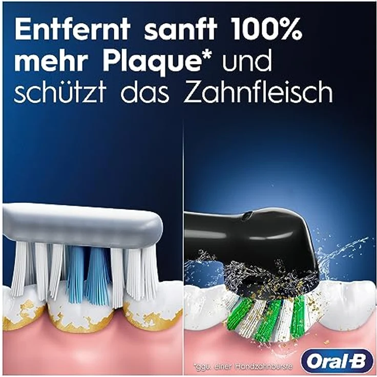 Oral-B Pro 1 Cross Action Elektrische Zahnbürste/Electric Toothbrush für Zahnreinigung, 3 Putzmodi inkl. Sensitive Zahnpflege, Drucksensor & Timer, Reiseetui, Designed by Braun, caribbean blue – Bild 2