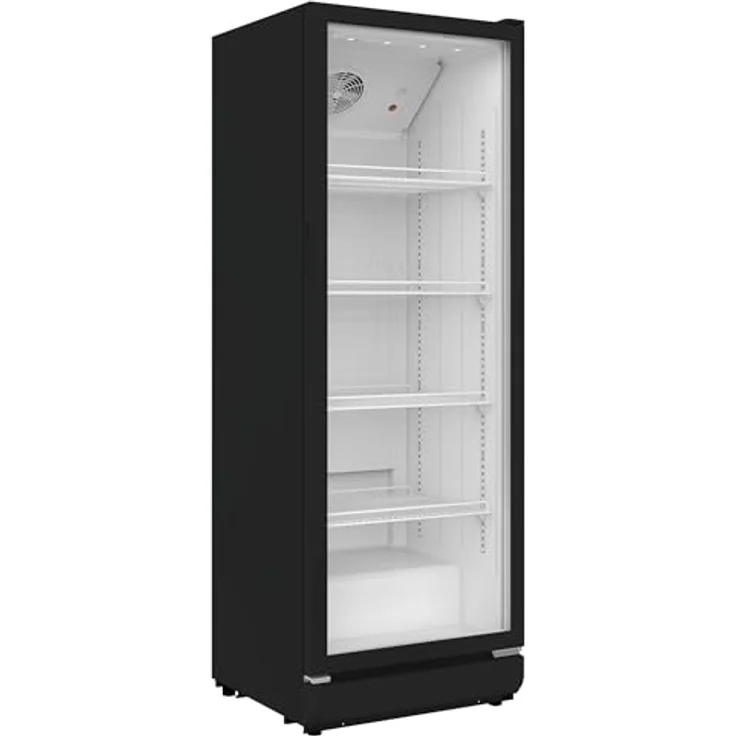 SCHOEPF GKS300SB, gewerblicher Getränkekühlschrank mit 300 L, Umluft, Glastür, 4 verstellbare Drahtablagen, weiß, 169 cm Höhe, Energieeffizienzklasse B – Bild 2