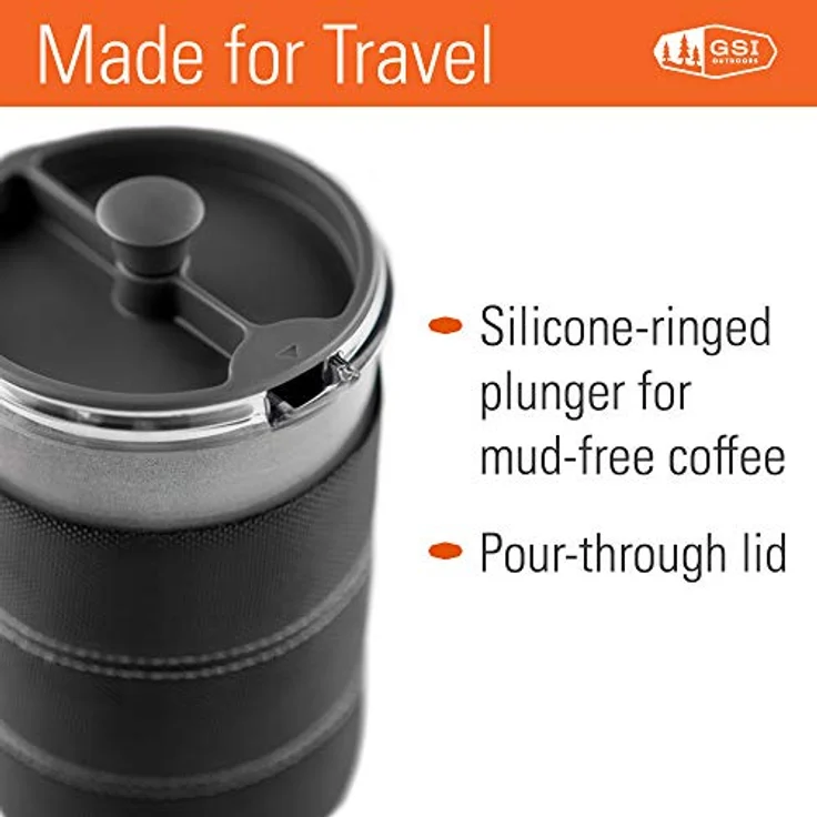 GSI Outdoors JAVAPRESS 30 OZ Graphite, Kaffeebereiter mit BPA-freier, bruchfester Karaffe und patentierter Kolbenmechanik – Bild 5