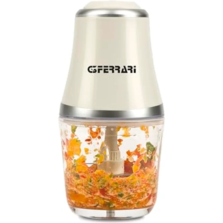 G3 Ferrari G20163 Zerkleinerer Vetromix, 500 W, 500 ml, Glasbecher, Pulsebetrieb, Edelstahlklingen, weiß – Bild 4