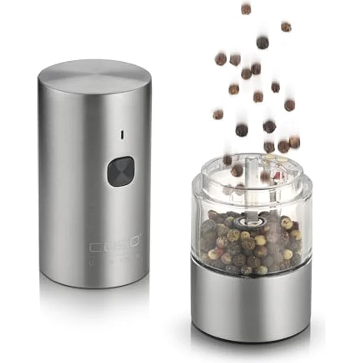 Caso SpiceDuo, Elektrische Salz- & Pfeffermühle aus Edelstahl mit USB-C, langlebig und einstellbarem Keramikmahlwerk – Bild 5