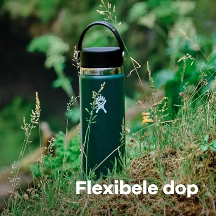 Hydro Flask Trinkflasche, Edelstahl und vakuumisoliert, große Öffnung mit auslaufsicherer Flex Cap, White, 591ml (20 oz) – Bild 5