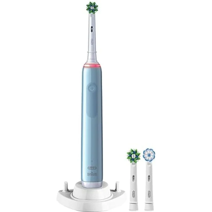 Braun Oral-B Pro 3 3770 - Elektrische Zahnbürste in Blau, batteriebetrieben, weiche Borsten – Bild 2