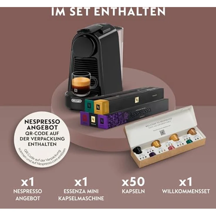 De'Longhi Nespresso Essenza Mini EN85.B, kompakte Kapselmaschine mit 19-Bar-Druckpumpe und Thermoblock-Heizung, schwarz – Bild 2