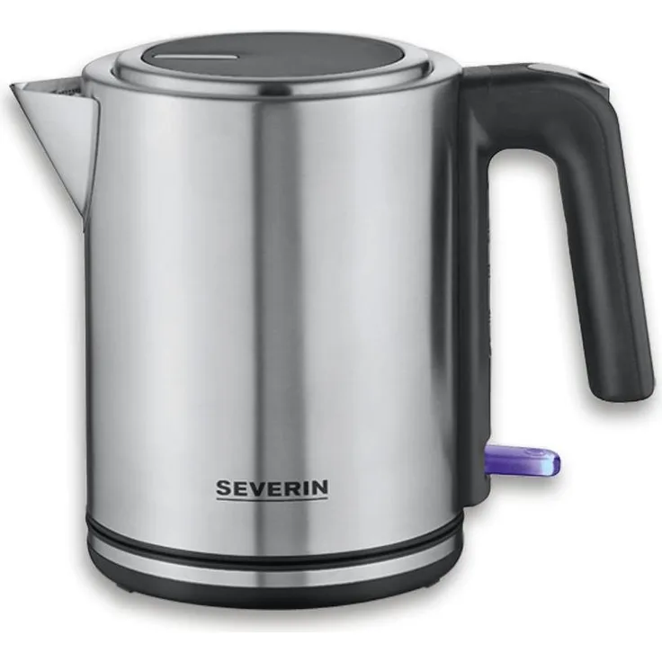 SEVERIN Wasserkocher WK 3449, Edelstahl schwarzsilber, 360° schnurloses Gehäuse für schnelles Aufkochen