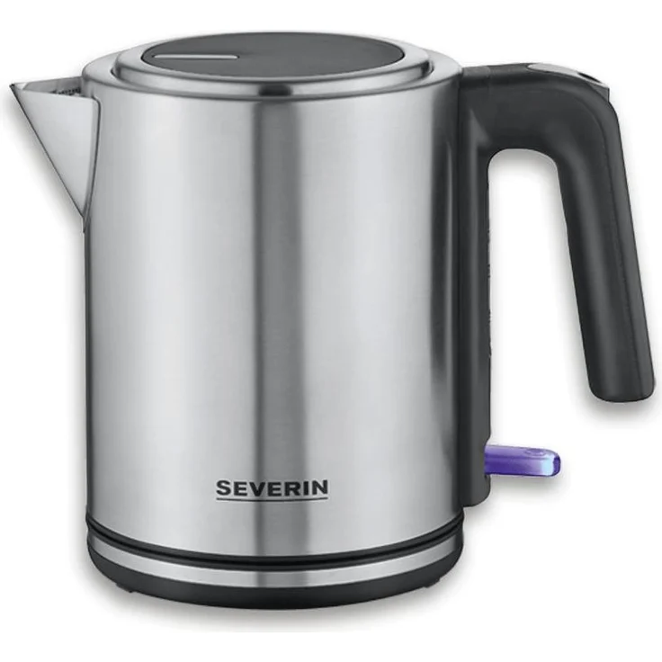 SEVERIN Wasserkocher WK 3449, Edelstahl schwarzsilber, 360° schnurloses Gehäuse für schnelles Aufkochen