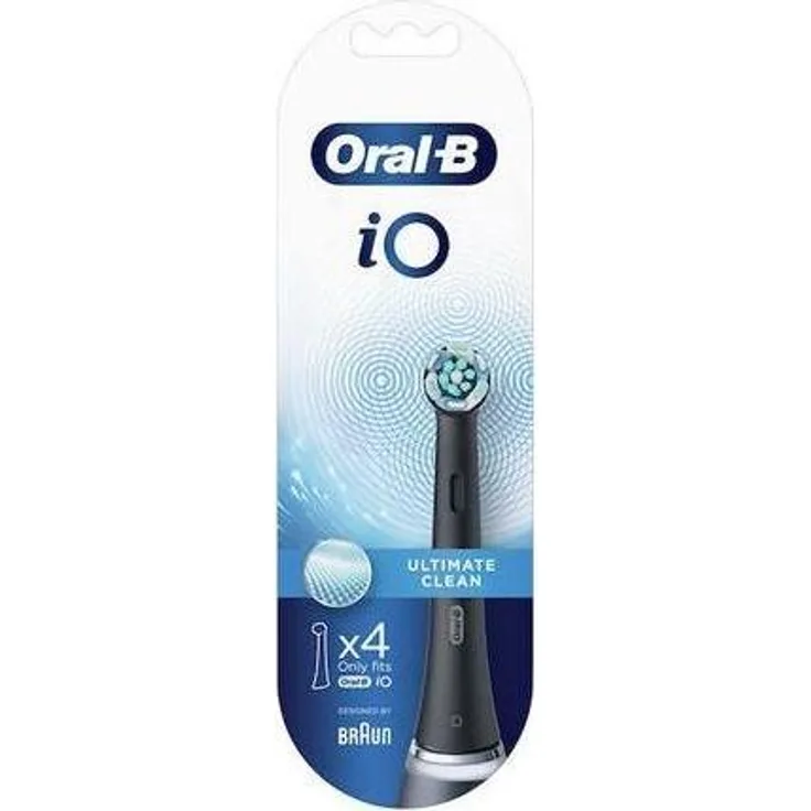 Oral-B Io Ultimate Clean, Zahnbürstenkopf Ersatzteile, 4er Pack, schwarz