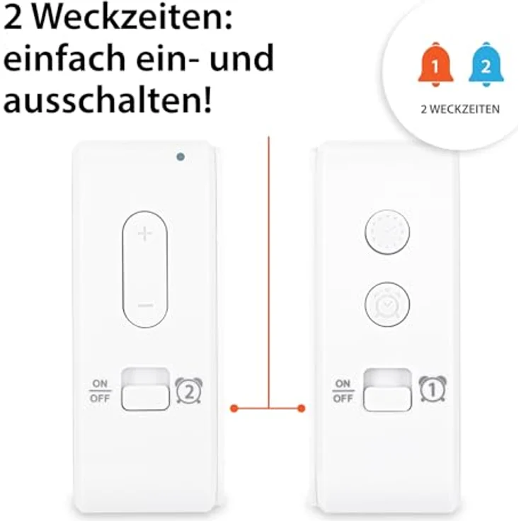 ADE Funkwecker Wecker digital funk mit Temperatur und Luftfeuchtigkeit automatischer Lichtsensor, 2 Weckzeiten, Schlummerfunktion – Bild 5