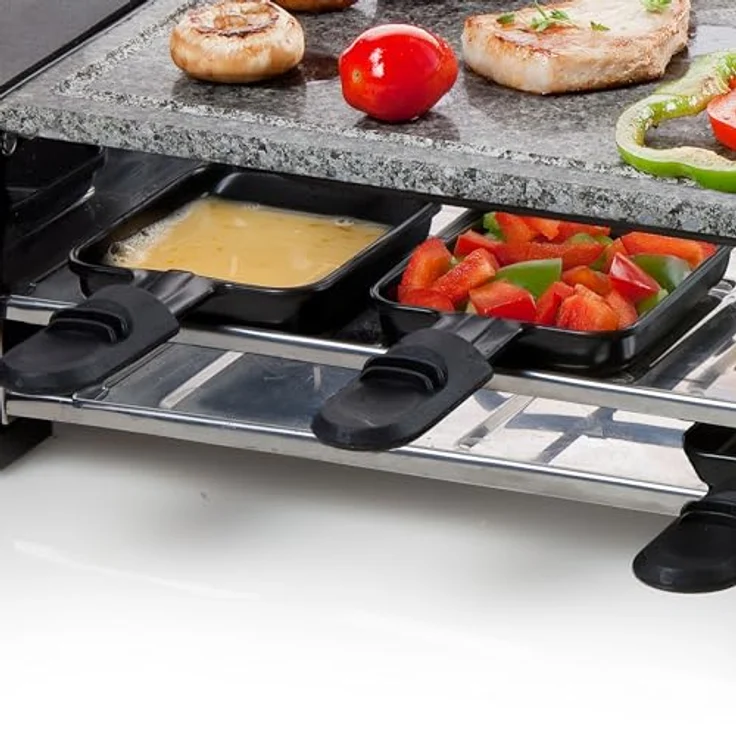 Domo DO9186G Raclette Steingrill, Stein, Schwarz-Silber – Bild 4