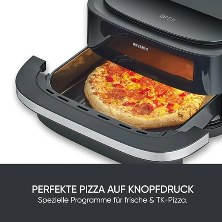 Severin Heißluft-Fritteuse, 4 l Fassungsvermögen, 2100.00 W, bis 230° C, spezielle Pizzaprogramme – Bild 6