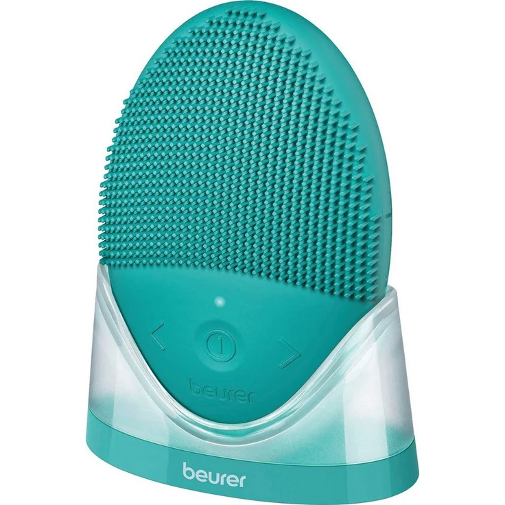 BEURER Elektrische Gesichtsreinigungsbürste FC 52 Laguna, 2-in-1 Funktion mit hautfreundlicher Silikonoberfläche, porentiefe Reinigung und sanfte Massage, blau – Bild 1