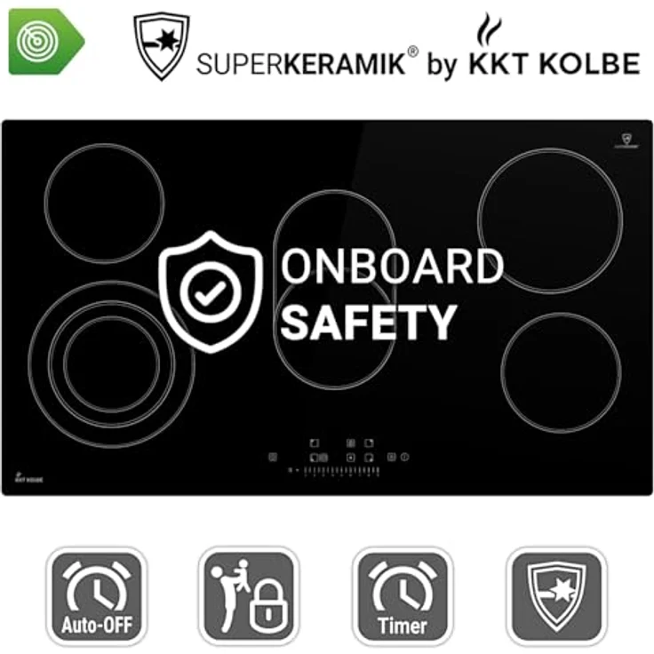 KKT KOLBE CH9005RL Glaskeramik Kochfeld 90 cm | Autark | 8,7 kW | 5 Zonen | Bräterzone | Dreifachzone | Timer | Restwärmeanzeige | TouchSelect Bedienung – Bild 6