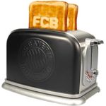 FC Bayern München Toaster, schwarz, mit hochwertiger Edelstahl-Oberfläche und kompakten Abmessungen (20 cm x 18 cm)