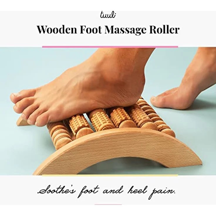 Tuuli Accessories Massage Massagerolle Massageroller Massagegerät Fuß Fußmassagegerät Fußroller Fußmassage aus Holz 29x24,5 cm – Bild 3