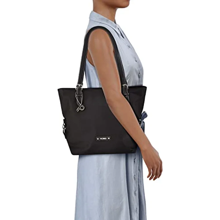 Picard Shopper Sonja - Shopper 38 cm Nylon, Feinnylon mit sportivem Lederoptikbesatz, blau – Bild 6