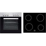 PKM Elektroherd-Set BIC4 GKU-IX-2 | Backofen | Umluft | Rahmenlos | Energieeffizienzklasse A | 54 Liter Garraum | 5 Backofenfunktionen | Leistung bis 8300 Watt | Inklusive Grillrost & Fettpfanne