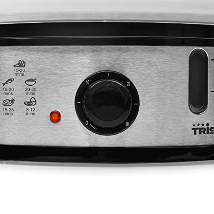 Tristar elektrischer Dampfgarer 1200 Watt mit 3 Garbehältern, 11 Liter Fassungsvermögen, VS-3914, Silber, Kunststoff – Bild 5