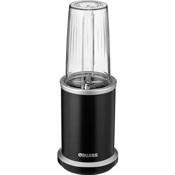 4Swiss NB102 Mixer Smoothie Maker, tragbarer Standmixer für Küche, leistungsstark, kompakt, schwarz